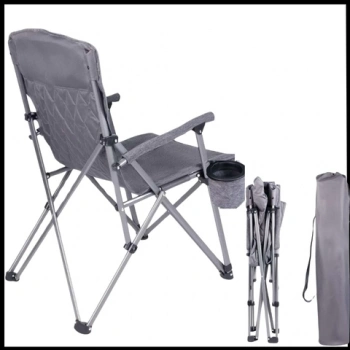 Uyguna-Yakala Gri Katlanabilir Kamp Sandalyesi-2170