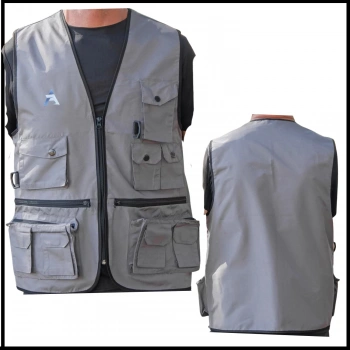 Uyguna-Yakala Gri Spor Yelek Dört Mevsim Çok Cepli-LK.445