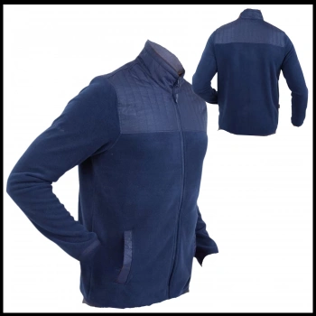 Uyguna-Yakala İndigo Erkek Polar Mont-KAB.701