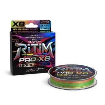 Uyguna-Yakala İp Örgü Misina - 8 Kat - Anchor Ritim X8 - 150mt - Ebruli - 0.13mm