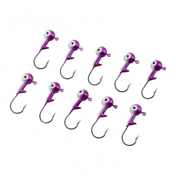 Uyguna-Yakala Jighead - Zoka - Kurşunlu Olta İğnesi - (XH-A 02) - Mor Beyaz - 7 Gr - 10 Adet