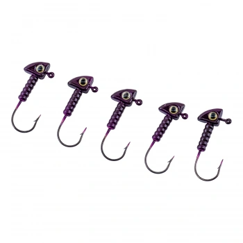 Uyguna-Yakala Jighead - Zoka - Kurşunlu Olta İğnesi - (XH-A 06) - Mor - 8 Gr - 5 Adet