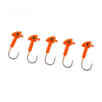 Uyguna-Yakala Jighead - Zoka - Kurşunlu Olta İğnesi - (XH-A 06) - Turuncu - 8 Gr - 5 Adet