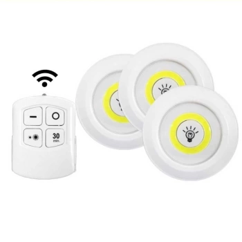 Uyguna-Yakala Kablosuz Uzaktan Kumandalı 3 lü Led Lamba Seti