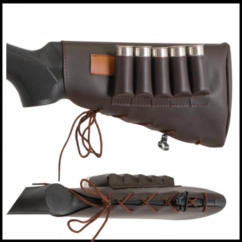 Uyguna-Yakala Kahve - 5li Deri Dipçik Fişekliği-048-K