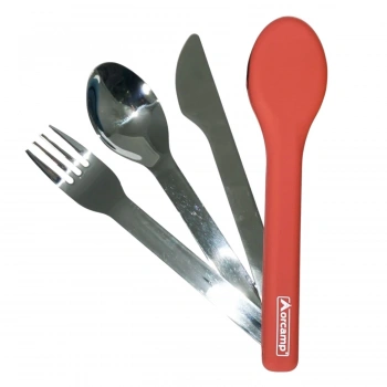 Uyguna-Yakala Kamp Çatal&Kaşık&Bıçak Seti - Seyehat Seti - Orcamp - Turuncu (OUT-1970)