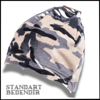 Uyguna-Yakala Kamuflaj  Gri Bere Polar -KA.025