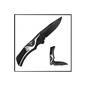 Uyguna-Yakala Karbon - Leylek Motifli Katlanır Cep Çakısı -AK.631