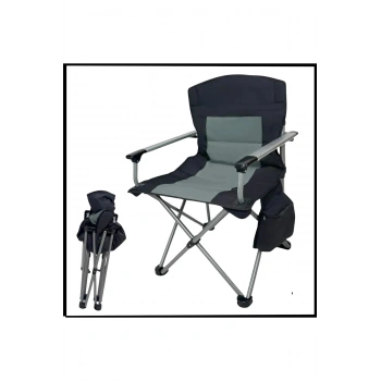 Uyguna-Yakala Siyah/Gri - Taşıma Çantalı Katlanır Kamp Piknik Sandalyesi - MLZ.347