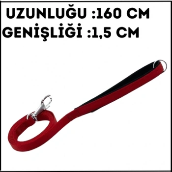 Uyguna-Yakala Kırmızı -1.5*160 Cm Dokuma Gezdirme Kayışı-MA.489