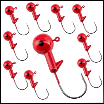 Uyguna-Yakala Kırmızı - 21 Gr-  Zoka - Kurşunlu Olta İğnesi  - 10 Adet-ALA.273