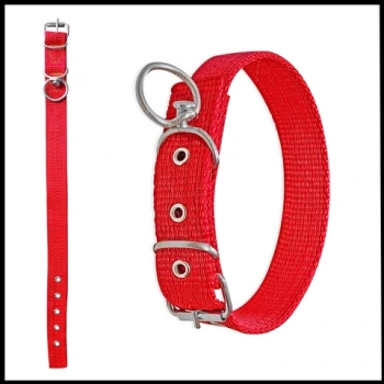 Uyguna-Yakala Kırmızı Dokuma Köpek Boyun Tasması-SMA.511