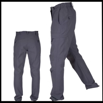 Uyguna-Yakala Koyu Gri Pantolon  Su İtici Kumaş - Kargo Cepli -601-A