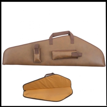 Uyguna-Yakala Koyu Kahve 51 Namlu Şarjörlü Tüfek Kılıfı Hakiki Deri -55-KK51