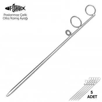 Uyguna-Yakala Olta Kamış Ayağı - Paslanmaz Çelik - Fishack - Galvaniz Kaplamalı - 5li