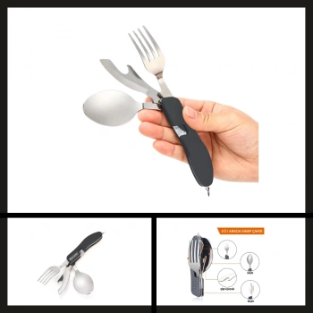 Uyguna-Yakala (out-1350) Orcamp Çatal&kaşık&bıçak Kamp Seti Siyah-GER.056