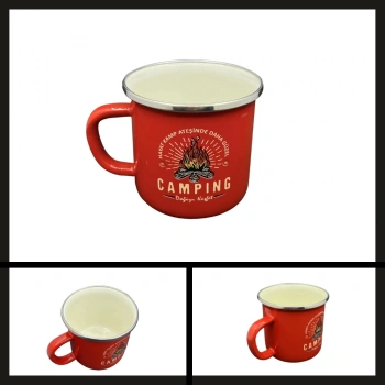 Uyguna-Yakala Kırmızı Out-1900 Orcamp Retro Emaye Kupa Bardak Adventure-MLZ.260