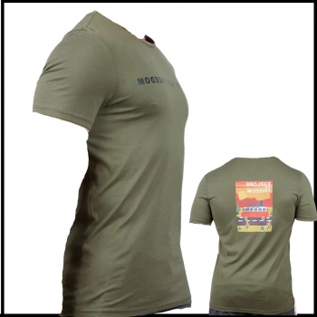 Uyguna-Yakala Pamuklu Erkek T-Shirt Haki-604-H