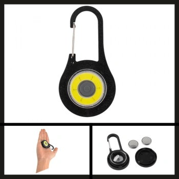 Uyguna-Yakala Siyah Karabinalı Anahtarlık El Feneri-1850-S