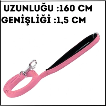 Uyguna-Yakala Pembe -1.5*160 Cm Dokuma Gezdirme Kayışı-MA.491