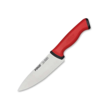 Uyguna-Yakala Pirge 34159 Duo Şef Bıçağı 16 cm - Kırmızı Kaymaz Sap