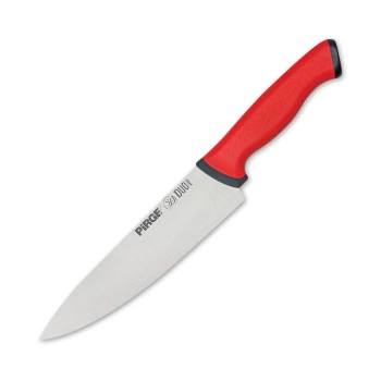 Uyguna-Yakala Pirge 34161 Duo Şef Bıçağı 21 cm - Kırmızı Kaymaz Sap