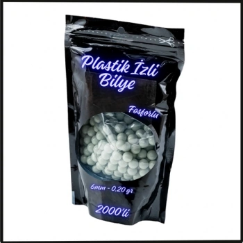 Uyguna-Yakala 6mm - 0.20 gr - Fosforlu - 2000li Poşet Plastik İzli Bilye -AC.099