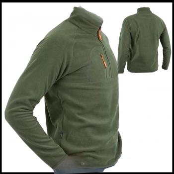 Uyguna-Yakala Polar Sweet Fermuarlı Erkek Haki -KAB.720