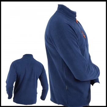 Uyguna-Yakala Polar Sweet Fermuarlı Erkek İndigo -KAB.724