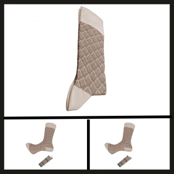 Uyguna-Yakala  Bej 17005-r1 G.poti Bambu Erkek Çorabı-RAP.185