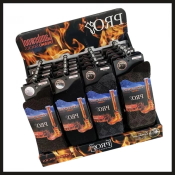 Uyguna-Yakala 24lü Stand Pro Çorap Mix Lambswool Termo Erkek Çorabı-RAP.166