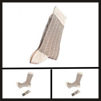 Uyguna-Yakala Krem (18132-r7) Rambutan Modal Erkek Çorabı-RAP.242