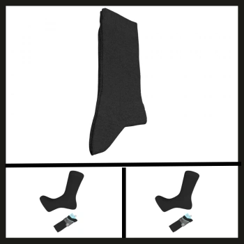 Uyguna-Yakala Siyah 16408-r1 Şeker (diyabetik) Sıkmayan Pamuk Erkek Çorabı-RAP.224