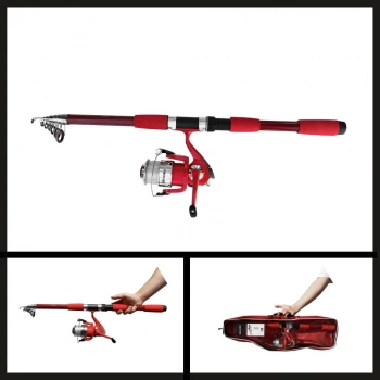 Uyguna-Yakala 2.40 Mt Kırmızı Combo Kamış Makine Set-LER.043