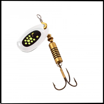 Uyguna-Yakala  Sarı/Gümüş  - No3 Alabalık Turna Döner Olta Kaşık - Kara Öfke - KAŞ.033-SX