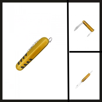 Uyguna-Yakala Sarı (k5017-8) Çift Ağızlı Cep Çakısı-CAK.427