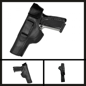 Uyguna-Yakala  Glock 43 Cırtlı Maşalı Napa Deri Tabanca Kılıfı-VAK.480