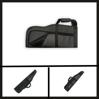 Uyguna-Yakala Siyah 110 Cm İmperteks İki Cepli Dürbünlü Tüfek Kılıfı-AKS.109