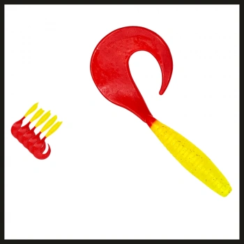 Uyguna-Yakala 10lu Yumy 6 cm Kırmızı-Sarı Silikon Kurt-YEM.673