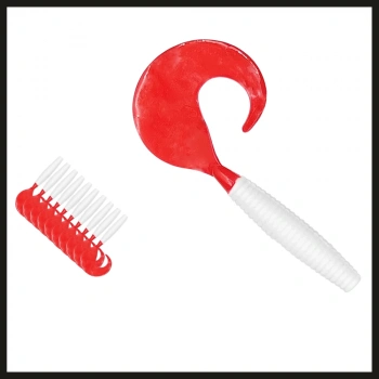 Uyguna-Yakala 10lu Yumy 9.5 cm Kırmızı-Beyaz Silikon Kurt-YEM.675