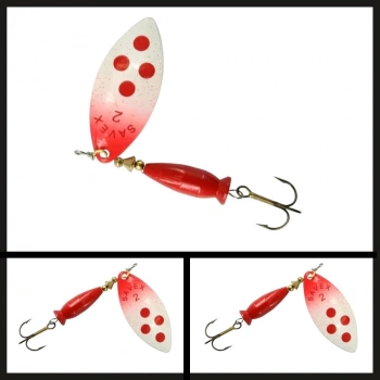 Uyguna-Yakala Beyaz/ Üst Kırmızı&kırmızı Noktalı No:2/16 Gr Alpha Long Döner Kaşık-KAŞ.113