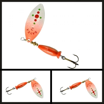 Uyguna-Yakala Beyaz/ Üst Portakal&kırmızı Noktalı No:2/16 Gr Alpha Long Döner Kaşık-KAŞ.121