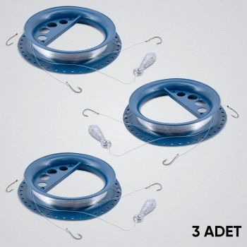 Uyguna-Yakala Sazan El Oltası Takımı - Büyük Kasnak - 3 Adet - 3 İğneli - Dip Olta - Kurşunlu