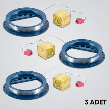 Uyguna-Yakala Sazan El Oltası Takımı - Büyük Kasnak - 3 Adet - 4 İğneli - Küspeli