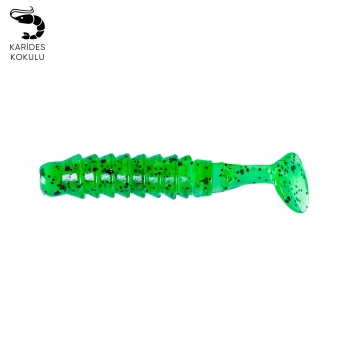 Uyguna-Yakala Silikon Kurt Yem - 1,5g 45mm - Fishack - 10 Adet - Yeşil - Karides Aromalı