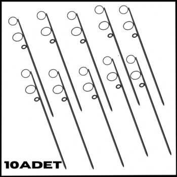 Uyguna-Yakala Siyah -10lu Olta Kamış Ayağı - Paslanmaz Çelik - Galvaniz Kaplamalı - MAL.459