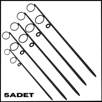 Uyguna-Yakala Siyah - 5li Olta Kamış Ayağı - Paslanmaz Çelik - Galvaniz Kaplamalı - MAL.458  