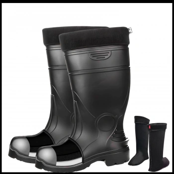 Uyguna-Yakala Siyah Çizme Eva Burun Korumalı -ME.058