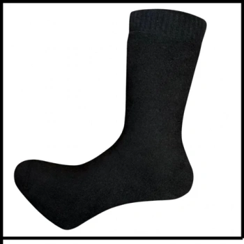 Uyguna-Yakala Siyah Erkek Çorabı Termal Havlu Kışlık Çorap-RAP.270