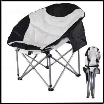 Uyguna-Yakala Siyah/Gri -  Taşıma Çantalı Katlanır Kamp Piknik Sandalyesi -MLZ.349